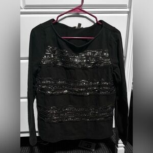 Banana Republic Black Sequin Top